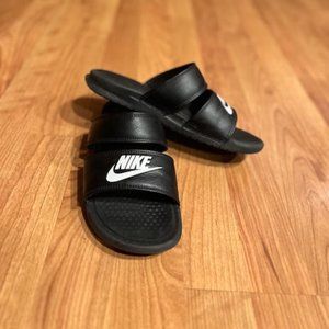 Nike black double strap slides - US 6 (Women)